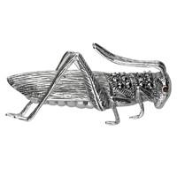 Sterling Silver Marcasite Garnet House Style Grasshopper Brooch