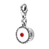 Sterling Silver Bakewell Pudding Carabiner Top Show Charm