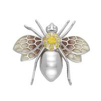 Sterling Silver Yellow Sapphire Enamel House Style Wasp Brooch