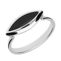 sterling silver whitby jet toscana side marquise ring