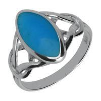 Sterling Silver Turquoise Marquise Celtic Ring