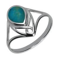 Sterling Silver Turquoise Pear Celtic Ring