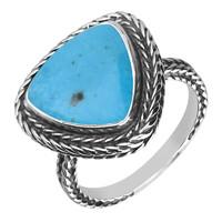 Sterling Silver Turquoise Large Triangular Foxtail Ring