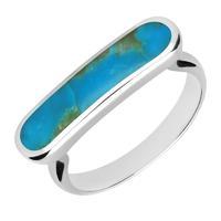 Sterling Silver Turquoise Lineaire Petite Oval Ring