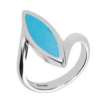 Sterling Silver Turquoise Toscana Marquise Twist Ring