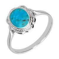 sterling silver turquoise rope frill ring