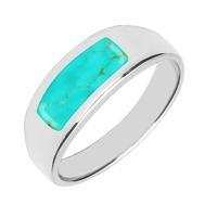 sterling silver turquoise inlay band ring