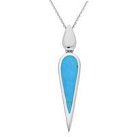 Sterling Silver Turquoise Toscana Pear Drop Necklace
