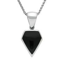 Sterling Silver Whitby Jet Kite Shaped Necklace