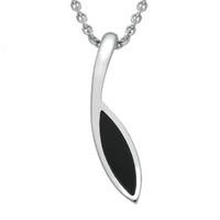 Sterling Silver Whitby Jet Toscana Marquise Necklace