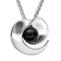 Sterling Silver Whitby Jet Spiral Necklace