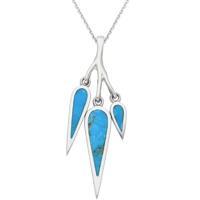 Sterling Silver Turquoise Toscana Three Stone Peardrop Necklace
