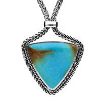 Sterling Silver Turquoise Triangular Foxtail Necklace