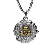 sterling silver nest yellow gold vermeil easter egg necklace