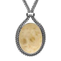 Sterling Silver Coquina Foxtail Small Oval Necklace