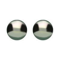 Sterling Silver 10mm Black Freshwater Pearl Stud Earrings