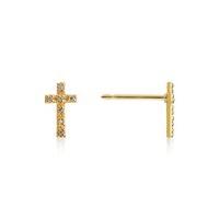 Storie Gold CZ Cross Studs