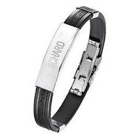 Stainless Steel & Rubber Gents Bracelet