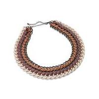 statement multi chain fabric necklace