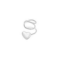 Sterling Silver Wire & Heart Ear Cuff