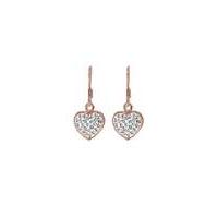 Sterling Silver Rose Plated Drop Earring
