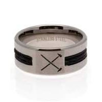 Stainless Steel Football Crest Ring