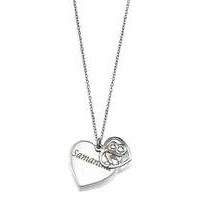 sterling silver double heart age pendant