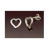 Sterling Silver Float Heart Earrings