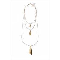 statement worn gold tone multichain necklace