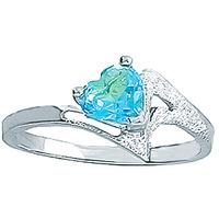 Sterling Silver 0.60ct Blue Topaz Heart Ring