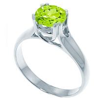 Sterling Silver 1.10ct Peridot Solitaire Ring