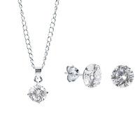 sterling silver cubic zirconia jewellery set pz 450cp 750ez 197