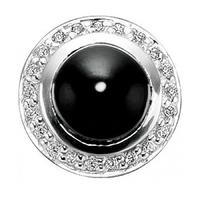Story Silver Clear Cubic Zirconia Round Onyx 4408892