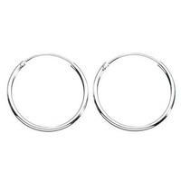 Sterling Silver Plain Hoop Earrings H036
