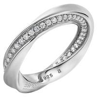 sterling silver cubic zirconia twisted band ring elrg91962a180