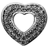 Story Black Rhodium Silver Cubic Zirconia Open Heart 6208899