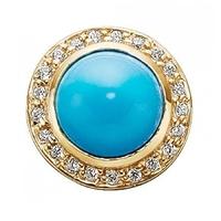 Story Gold Plated Clear Cubic Zirconia Round Turquoise 5408900