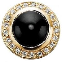Story Silver Gold Plated Clear CZ Round Onyx Charm 5408892