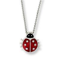 Sterling Silver Enamel and Diamond Ladybird Pendant NN0133WA