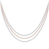 sterling silver rose gold plated 18 triple necklace 8196024