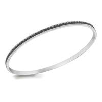 Sterling Silver Black Cubic Zirconia Bangle 8.30.0176