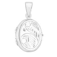 sterling silver engraved oval locket 8651093