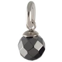 Story Silver Black Faceted Hematite Ball Dropper Charm 6408389