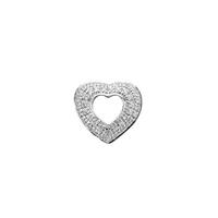 Story Silver Pave Cubic Zirconia Open Heart Charm 4208899