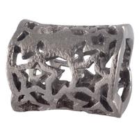 Story Silver Black Rhodium Plated Star Pattern Charm 6008181