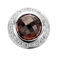 Story Silver Clear Cubic Zirconia Round Smoky Quartz 4408891