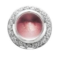 Story Silver Clear CZ Round Rose Quartz Charm 4408890