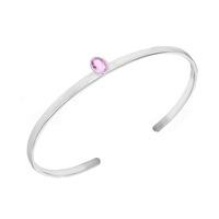 Sterling Silver Pink Cubic Zirconia Torque Bangle 8.35.2356