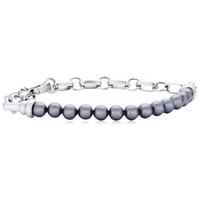 stainless steel grey simulated pearl bracelet esbr11585b180