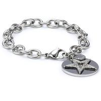 Stainless Steel CZ Star Disc Bracelet ESBR11607A190